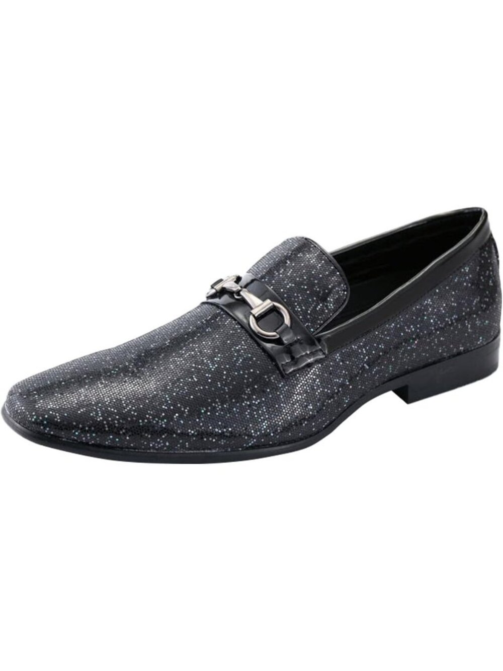 Amali Men's Black Sutton Velvet Tuxedo Loafer Slip On Formal Wedding Dress Shoes